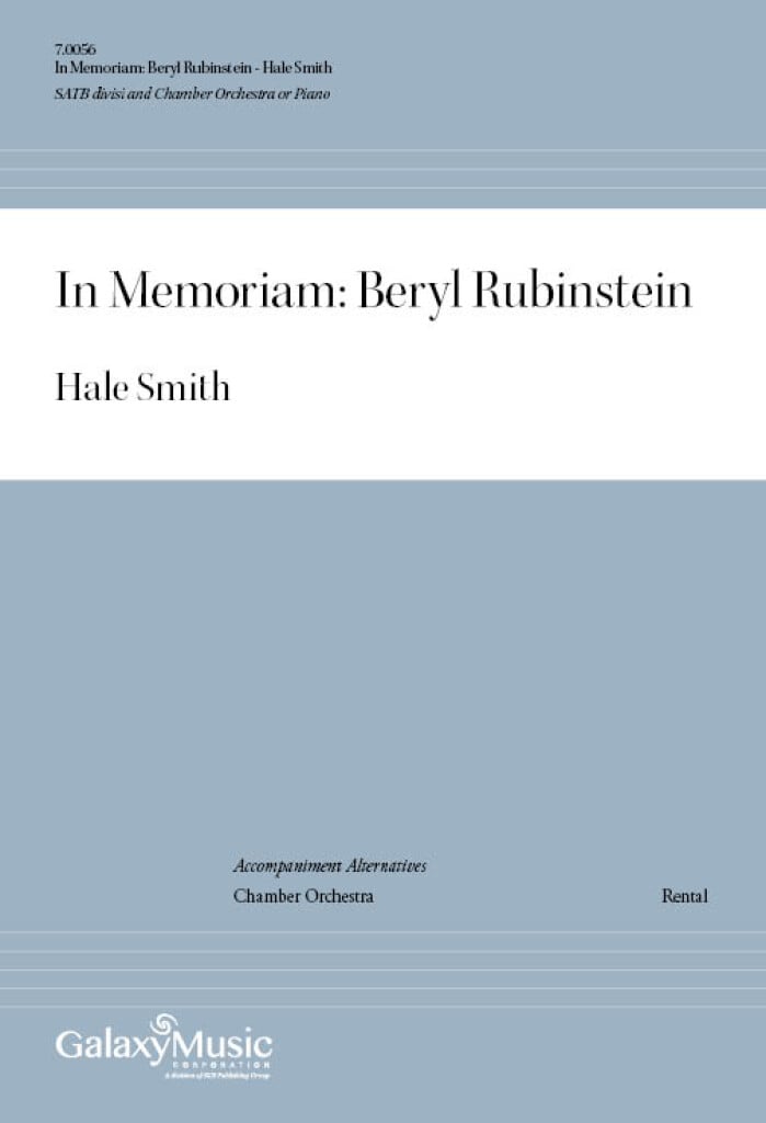 In Memoriam: Beryl Rubinstein